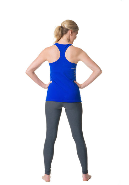 cobalt blue happiness is the path racer tank