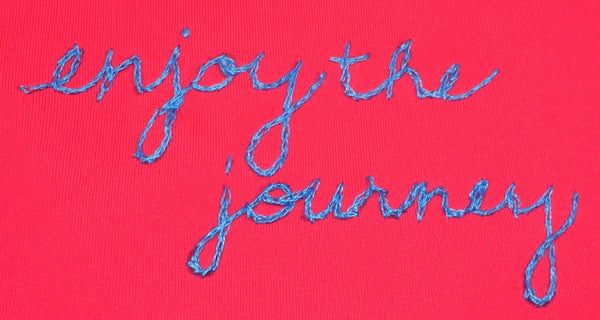neon coral enjoy the journey long luxe tank