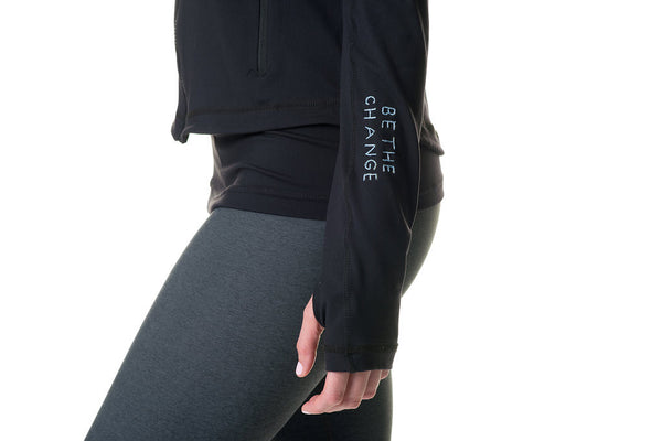 black be the change athletic fit jacket